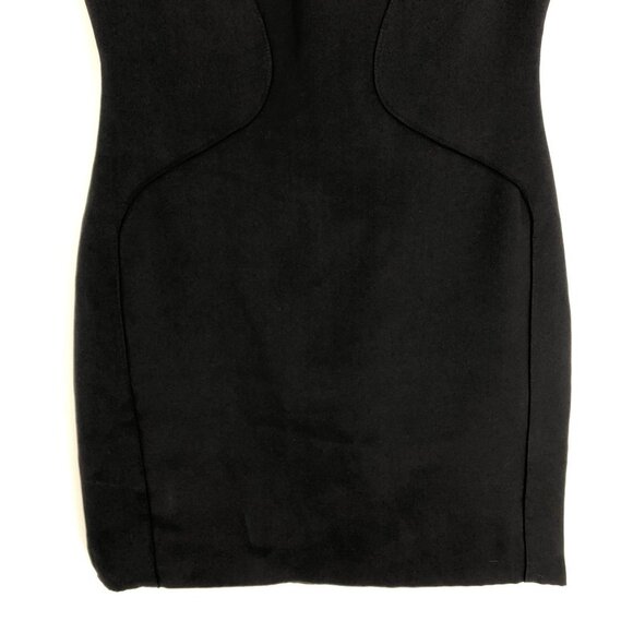 NWT Georgia Hardinge Black Short sleeve BoatNeck Cylinder Mini Dress Bodycon 6 - Picture 5 of 12